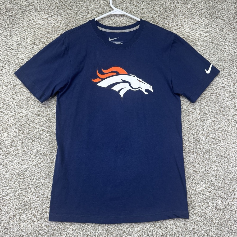 Denver Broncos Shirt Men's Size Small Nike Payton Manning Blue Short Sleeve Crew